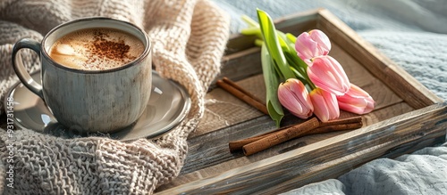 Coffee with cinnamon and pi...