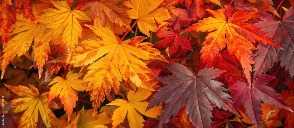 Many Japanese maples are beginning to change color. with copy space image. Place for adding text or design Many Japanese maples are beginning to change color. with copy space image. Place for adding text or design