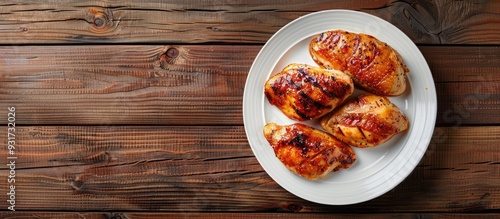 A set of chicken steaks on ...