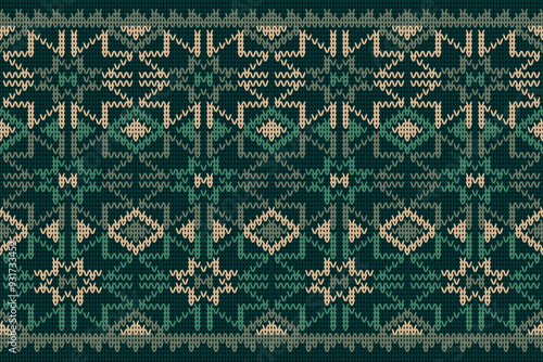 Festive Sweater Design. Seamless Knitted Pattern