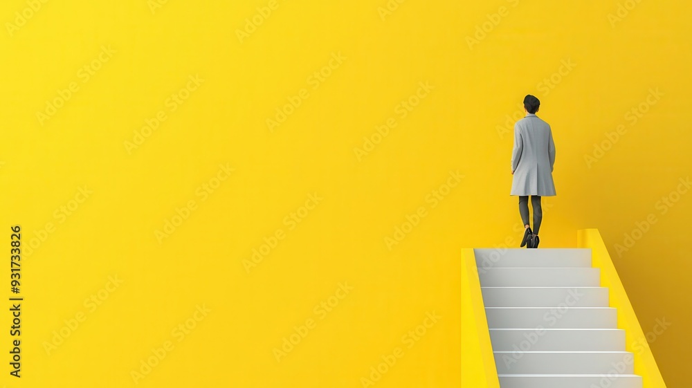 Overcoming adversity, positive mindset steps, 3D illustration Overcoming adversity, positive mindset steps, 3D illustration