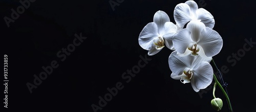 Orchid against a dark backd...