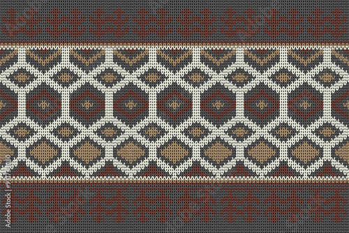 Festive Sweater Design. Seamless Knitted Pattern