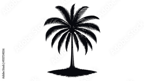 Palm tree silhouette vector illustration.