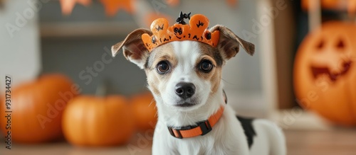 Adorable Jack Russell dog w...