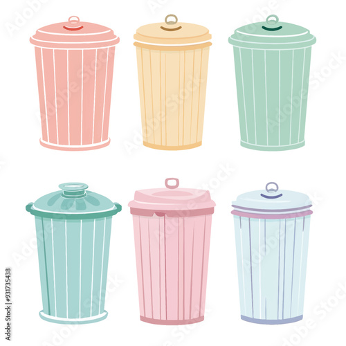 Vector Trash Bin simple and minima
