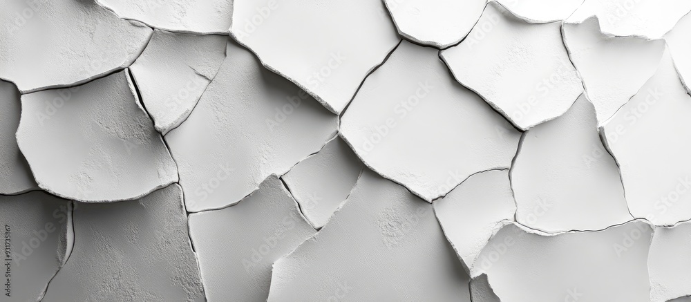 Zigzag pattern on the fractured white wall. with copy space image. Place for adding text or design Zigzag pattern on the fractured white wall. with copy space image. Place for adding text or design