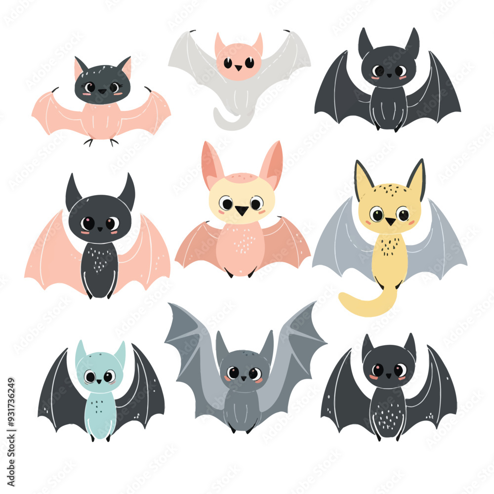 Naklejka premium Vector Bat simple and minimalist d