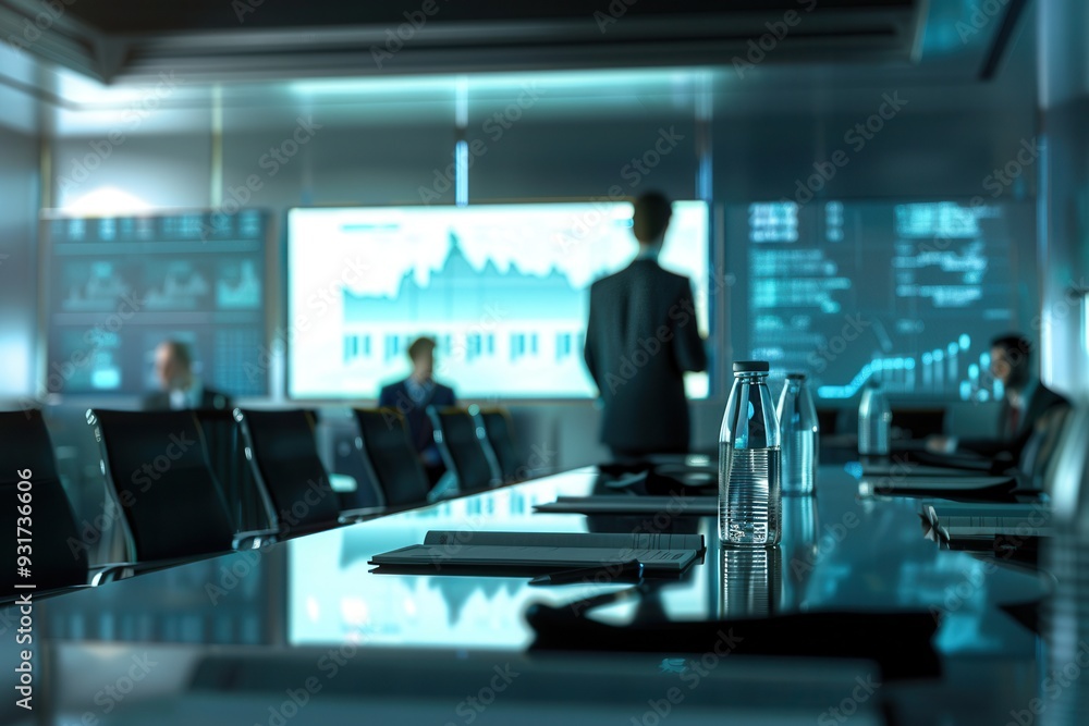 A financial seminar is underway with a professional speaking in a contemporary conference room filled with attentive participants. Generative AI A financial seminar is underway with a professional speaking in a contemporary conference room filled with attentive participants. Generative AI