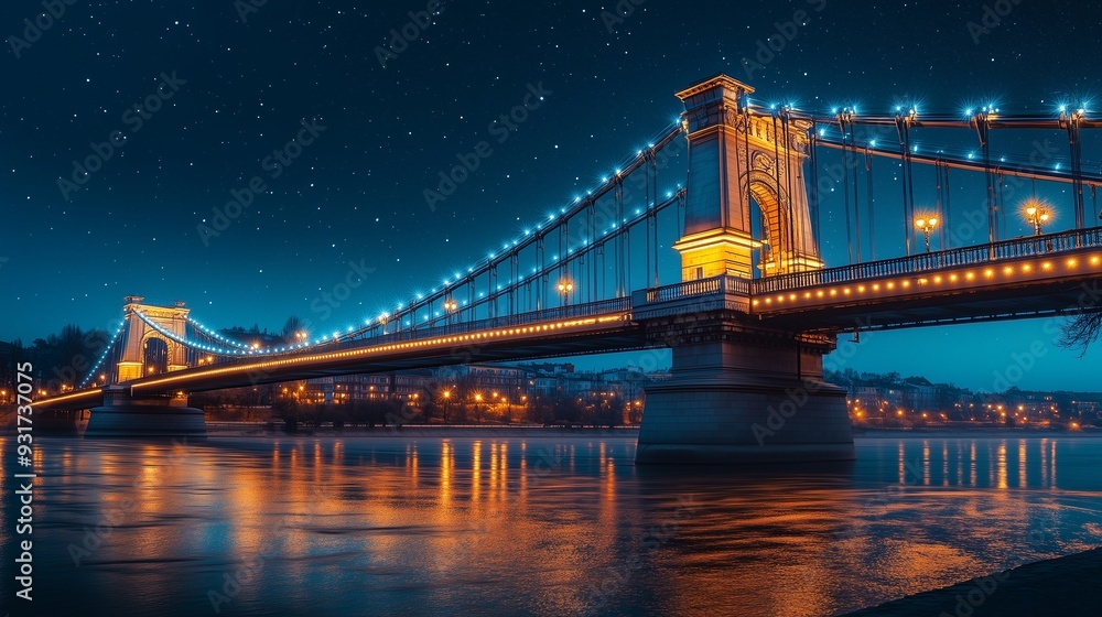 Obraz premium city bridge at night