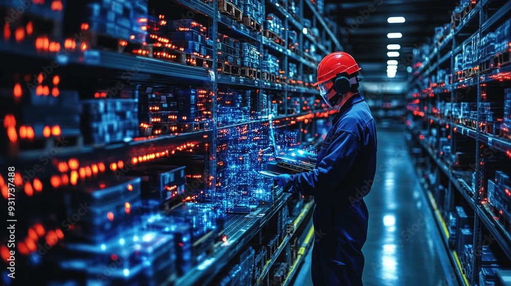 Warehouse Worker Uses Augmented Reality for Inventory Management Warehouse Worker Uses Augmented Reality for Inventory Management