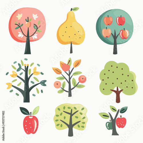 Vector Apple Tree simple and minim