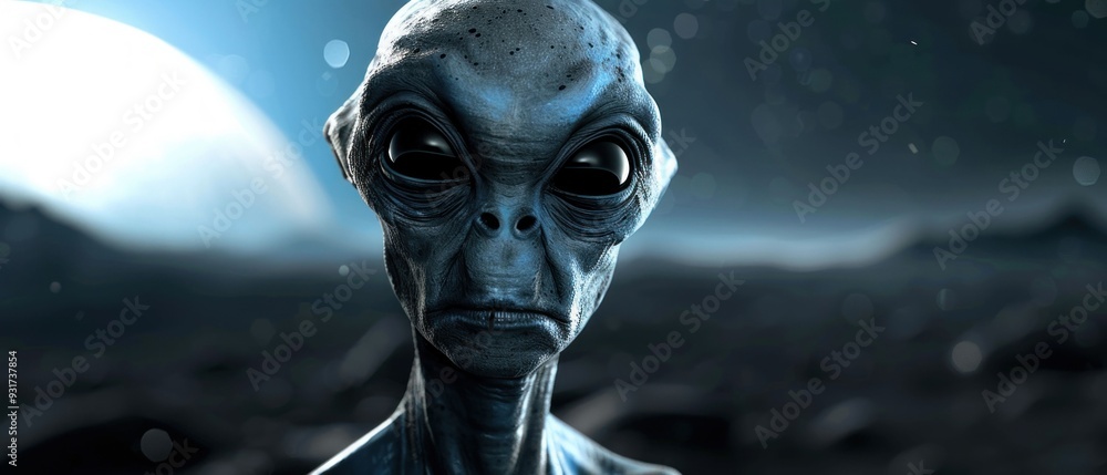 Close-Up of an Alien Creature with Large Eyes. Generative ai Close-Up of an Alien Creature with Large Eyes. Generative ai