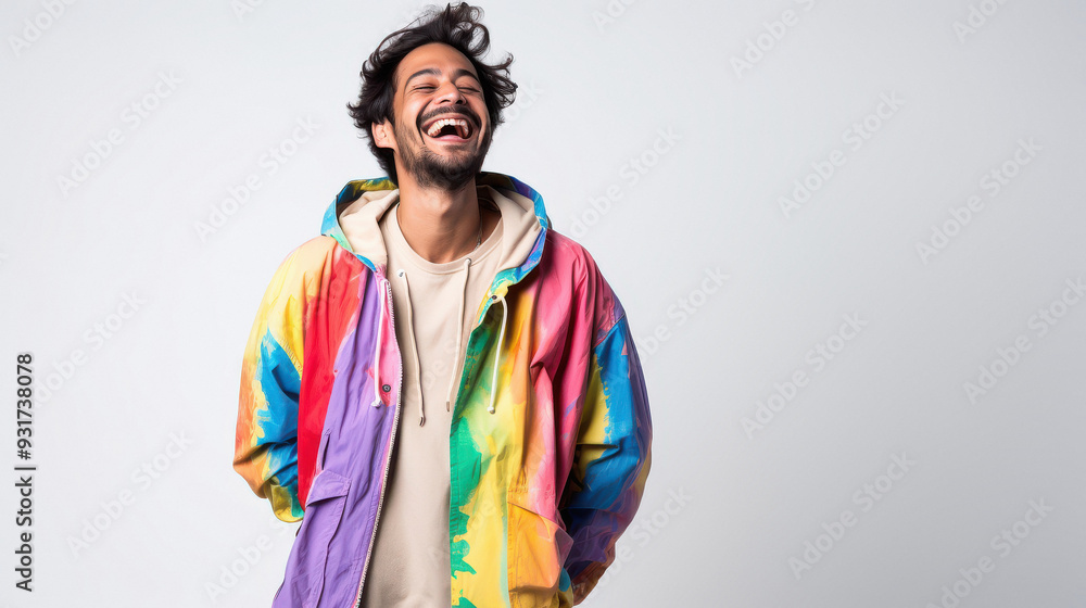 Fototapeta premium young indian man smiling on white background