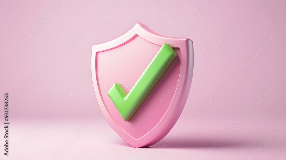 cartoon 3d Icon safety shield green check mark perspective . pink symbol security safety icon. Green Checkmark in minimalistic style. 3d vector illustration. white background
cartoon 3d Icon safety shield green check mark perspective . pink symbol security safety icon. Green Checkmark in minimalistic style. 3d vector illustration. white background