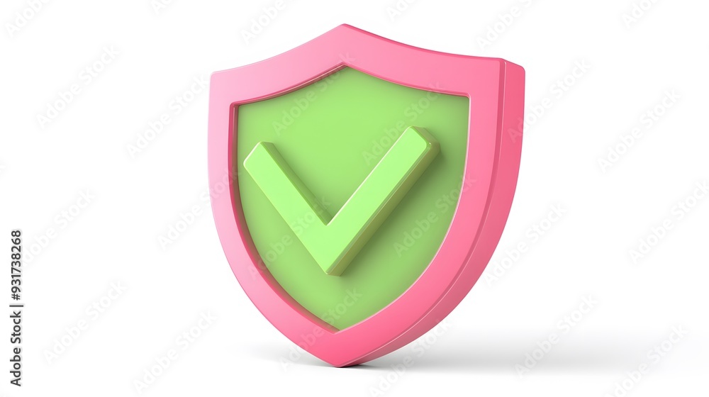 cartoon 3d Icon safety shield green check mark perspective . pink symbol security safety icon. Green Checkmark in minimalistic style. 3d vector illustration. white background
cartoon 3d Icon safety shield green check mark perspective . pink symbol security safety icon. Green Checkmark in minimalistic style. 3d vector illustration. white background