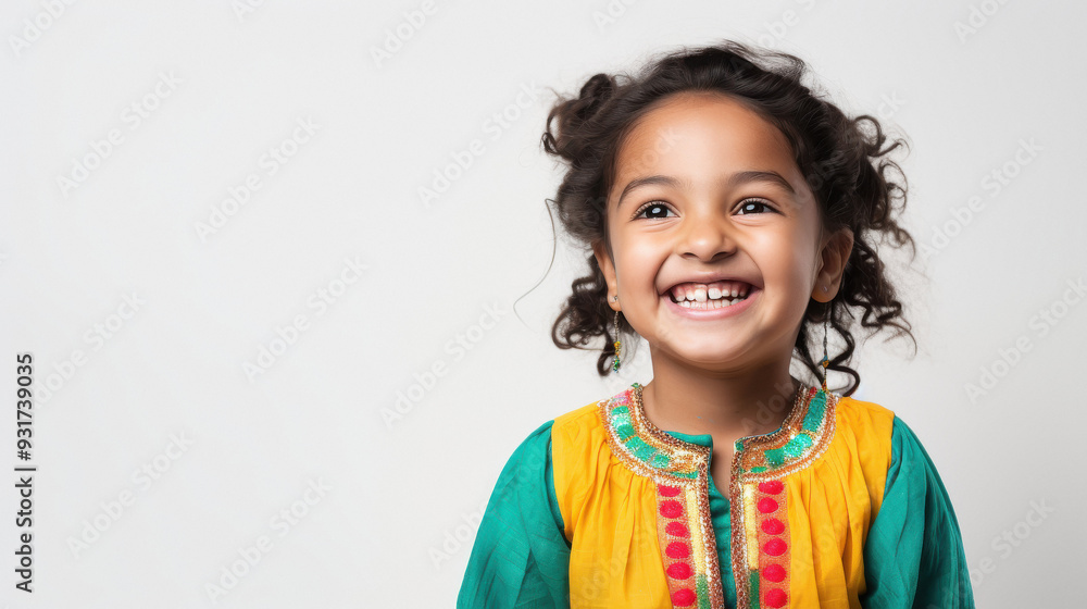 happy indian girl laughing on white background happy indian girl laughing on white background