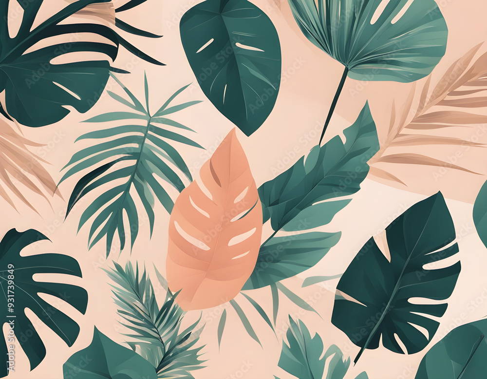 Abstract tropical leaves aesthetics background minimalist Abstract tropical leaves aesthetics background minimalist