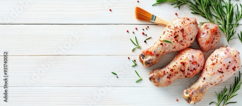Raw marinated chicken drums...