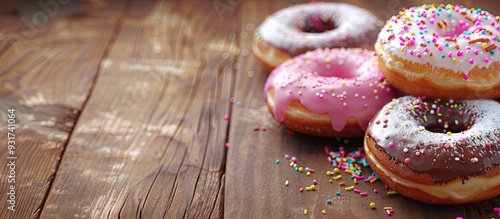 Donuts coated in white and ...