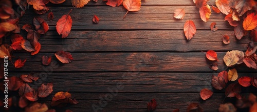 Autumn Leaves on a wooden b...