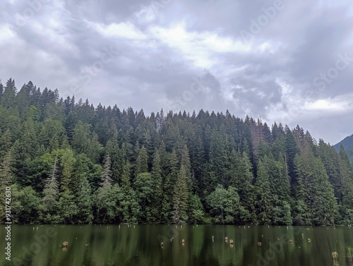 Bikaz Gorge and Lakul Roshu (Red Lake) - Eastern Carpathians - Romania - Europe  photo