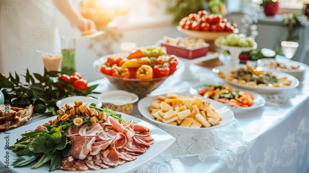 Appetizer Buffet at a Wedding Reception Appetizer Buffet at a Wedding Reception