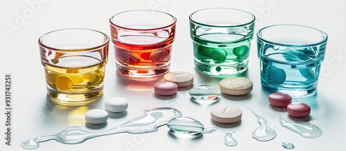 Colorful pills are position...