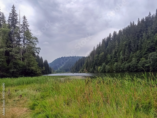 Bikaz Gorge and Lakul Roshu (Red Lake) - Eastern Carpathians - Romania - Europe  photo