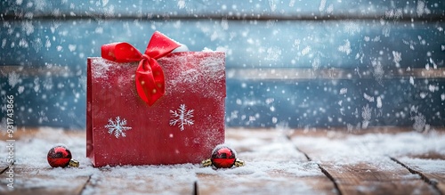 Red Christmas gift bag with...