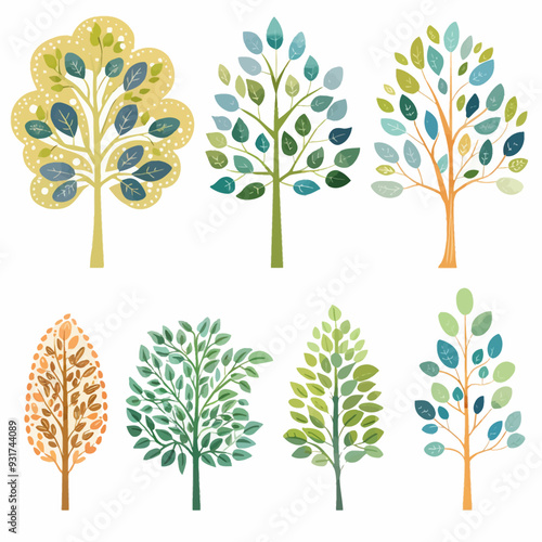 Vector Linden Tree simple and mini