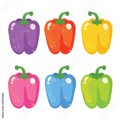 Vector Bell Pepper simple and mini