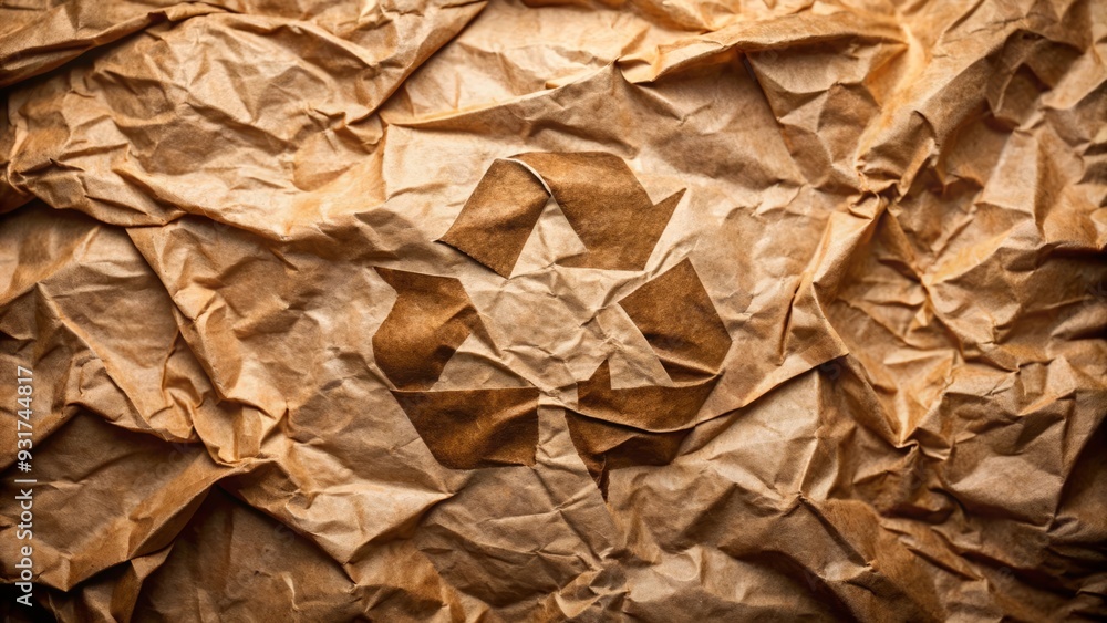 Abstract crumpled and creased recycle brown paper texture background Abstract crumpled and creased recycle brown paper texture background