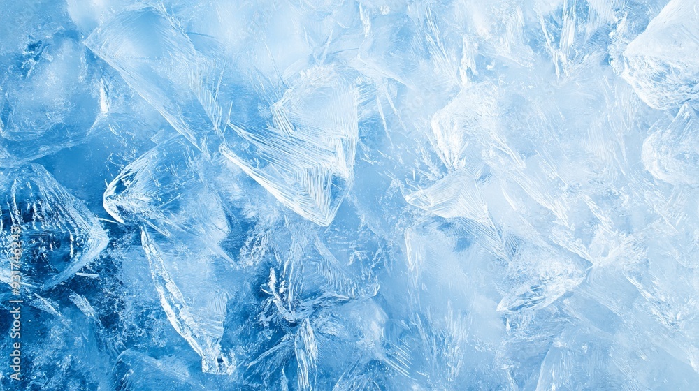 Closeup of an ice surface with intricate patterns and textures. Light blue background backdrop Closeup of an ice surface with intricate patterns and textures. Light blue background backdrop