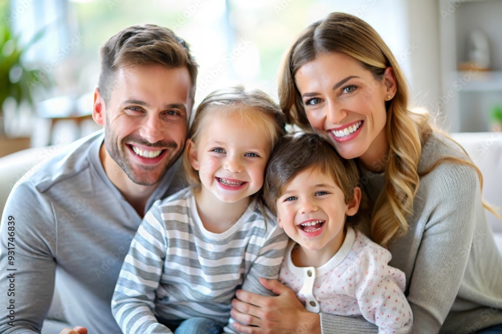Happy Family with Kids - A family portrait featuring parents and their happy children, capturing a moment of togetherness and joy.
Happy Family with Kids - A family portrait featuring parents and their happy children, capturing a moment of togetherness and joy.
