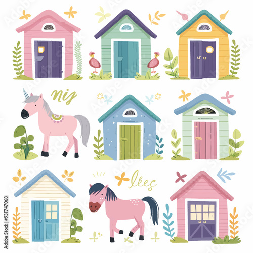 Vector Horse Stable simple and min