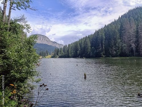 Bikaz Gorge and Lakul Roshu (Red Lake) - Eastern Carpathians - Romania - Europe  photo