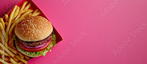 pink burger vegan fast food...