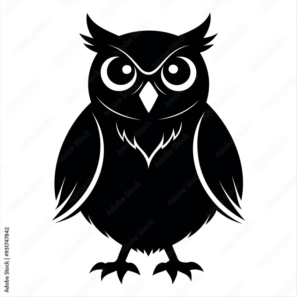 OWL bird black silhouette Isolated on a white background, owl bird set vector illustration OWL bird black silhouette Isolated on a white background, owl bird set vector illustration