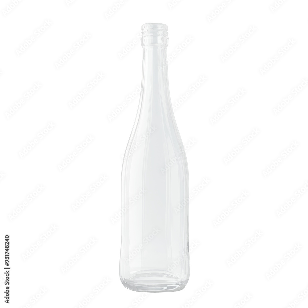 Empty clear glass bottle on transparent background Empty clear glass bottle on transparent background
