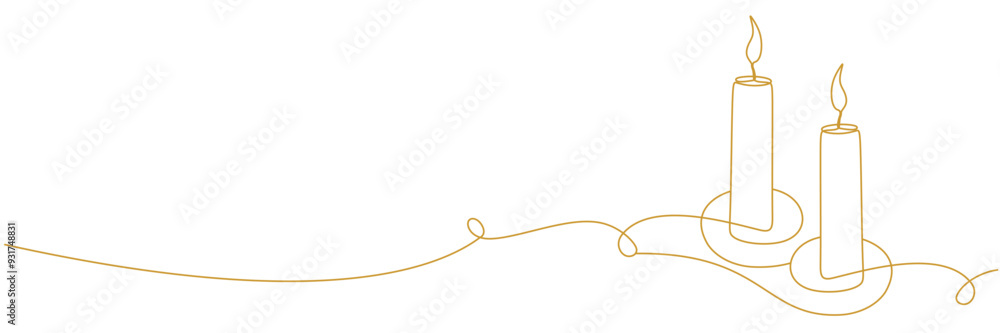 Line art candle illustration background Line art candle illustration background