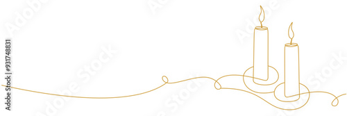 Line art candle illustration background