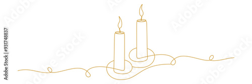 Line art candle illustration background