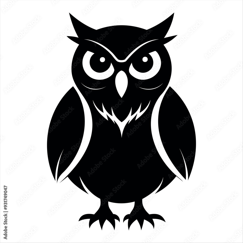 OWL bird black silhouette Isolated on a white background, owl bird set vector illustration OWL bird black silhouette Isolated on a white background, owl bird set vector illustration