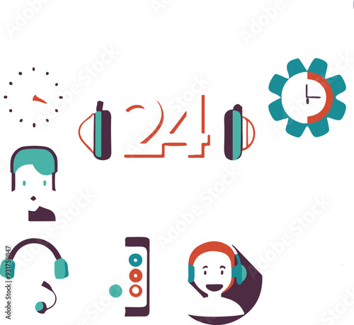 Information icon set. Contains such icons as call center, faq chat bubbles, Info help desk icons, question mark, search information, customer help service, manual, rule, instruction and more