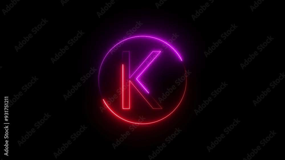 Abstract Glowing Neon Red and Purple Color Alphabet Letter Symbol Animation. Abstract Glowing Neon Red and Purple Color Alphabet Letter Symbol Animation.