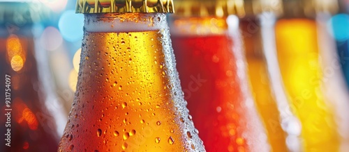 Colorful beer bottle necks ...