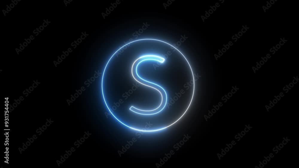 Animated Glowing Neon Alphabet Symbol. Bright Neon Light Letter, Font, Character Icon. Seamless Looping Animation on Black Background. Animated Glowing Neon Alphabet Symbol. Bright Neon Light Letter, Font, Character Icon. Seamless Looping Animation on Black Background.