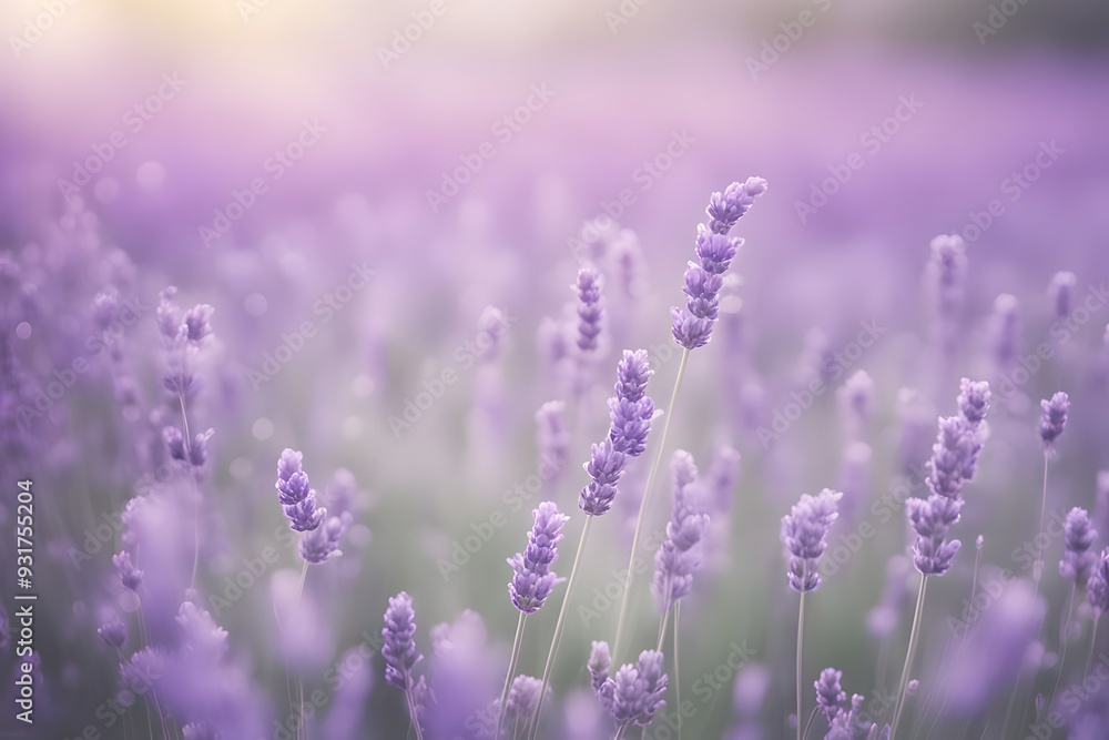 Blurred bokeh of a lavender field with soft purple hues, AI Generated Blurred bokeh of a lavender field with soft purple hues, AI Generated