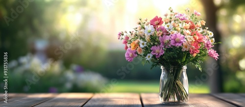A bouquet of flowers in a v...